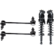 4-Piece Kit Rear Suspension Kit, Includes (2) Shock Absorber and Strut Assembly and (2) Sway Bar Link