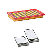 2-Piece Kit Dry Air Filter, 2.0L 4Cyl, enginedesignationname: SR20DE, FI, PurolatorONE - 