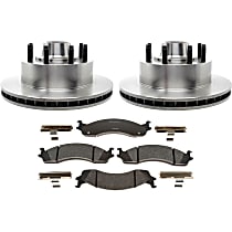 KIT-210513-247 Front Brake Disc and Pad Kit, Plain Surface 8 Lugs 13.03 in. Semi-Metallic R-Line Series