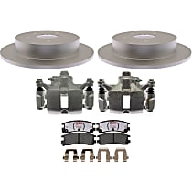 6-Piece Kit Rear, Brake Disc and Caliper Kit, FWD, OE Pad Material is Organic, Element3 Series  Includes (1) Brake Caliper, (1) Brake Pad Set, (2) Brake Disc