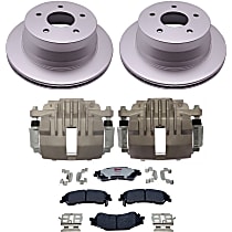 Rear, Brake Disc and Caliper Kit, 4WD, OE Equipped with Ceramic Pads, Natural Caliper, Hybrid (Ceramic and Semi-Metallic), 5 Lugs, Element3 Series