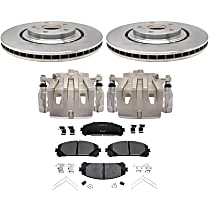 6-Piece Kit Brake Disc and Caliper Kit, Luxury, R-Line Series  Includes (1) Brake Caliper, (1) Brake Pad Set, (2) Brake Disc