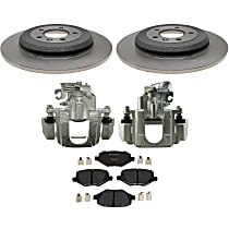 Rear, Brake Disc and Caliper Kit, FWD, Natural, Ceramic, 5 Lugs, R-Line Series