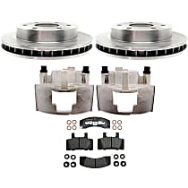 KIT-210516-350 Front Brake Disc and Caliper Kit, Natural, Semi-Metallic, 6 Lugs, R-Line Series