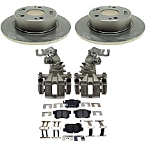 Rear, Brake Disc and Caliper Kit, Natural, Ceramic, 5 Lugs, R-Line Series