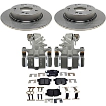 Rear, Brake Disc and Caliper Kit, Natural, Ceramic, 5 Lugs, R-Line Series