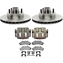 KIT-210516-366 Front Brake Disc and Caliper Kit, Natural, Semi-Metallic, 5 Lugs, R-Line Series