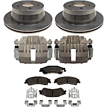Rear, Brake Disc and Caliper Kit, 4WD, OE Equipped with Ceramic Pads, Natural, 5 Lugs, R-Line Series
