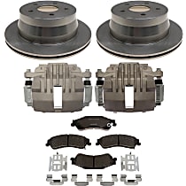 Rear, Brake Disc and Caliper Kit, 4WD, OE Equipped with Ceramic Pads, Natural, 5 Lugs, R-Line Series