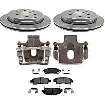 Rear, Brake Disc and Caliper Kit, FWD, Natural, Ceramic, 6 Lugs, R-Line Series