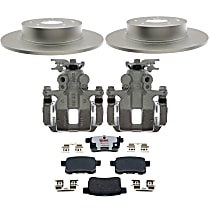6-Piece Kit Rear, Brake Disc and Caliper Kit, FWD, OE Equipped with Ceramic Pads, Element3 Series  Includes (1) Brake Caliper, (1) Brake Pad Set, (2) Brake Disc