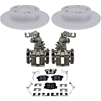 Rear, Brake Disc and Caliper Kit, FWD, OE Pad Material is Organic, Natural Caliper, Hybrid (Ceramic and Semi-Metallic), 5 Lugs, Element3 Series