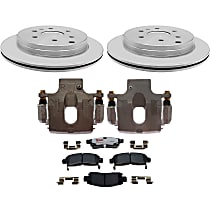 Rear, Brake Disc and Caliper Kit, FWD, Natural Caliper, Hybrid (Ceramic and Semi-Metallic), 6 Lugs, Element3 Series