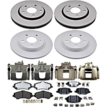 Front and Rear, Brake Disc and Caliper Kit, FWD, Except Heavy Duty Brakes; With 11.89 In. Diameter Rotor; With 12 In. Diameter Rotor; OE Equipped With Ceramic Pads, Natural Caliper, Hybrid (Ceramic and Semi-Metallic), 5 Lugs, Element3 Series