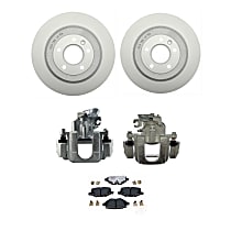 Rear, Brake Disc and Caliper Kit, FWD, Natural Caliper, Hybrid (Ceramic and Semi-Metallic), 5 Lugs, Element3 Series