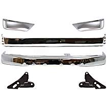 6-Piece Kit Front Bumper,  For Models Without Sport Package, Chrome, Sport Utility,  Includes (1) Bumper, (2) Bumper Bracket, (2) Bumper End, and (1) Step Bumper