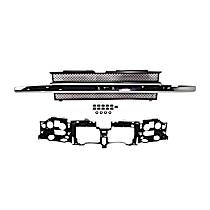 2-Piece Kit Grille with Header Panel, Painted Black, For Models without Headlamp Washer, with Chrome Molding