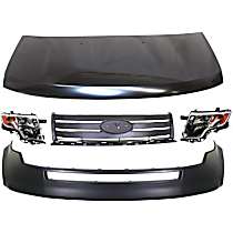 5-Piece Kit, Grille Chrome, Sport Utility, Includes (1) Bumper Cover, (1) Grille, (2) Headlight, and (1) Hood