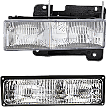 2-Piece Kit Driver Side Halogen With bulb(s), For Models With Composite Headlights, Type 2, OE Replacement Includes (1) Headlight and (1) Turn Signal Light