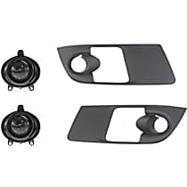 4-Piece Kit Front, Driver and Passenger Side Halogen Fog Light, With bulb(s), OE Replacement  Includes (2) Fog Light and (2) Fog Light Trim