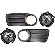 4-Piece Kit, Front, Driver and Passenger Side Halogen Fog Light, With bulb(s), Includes (2) Fog Light and (2) Fog Light Trim
