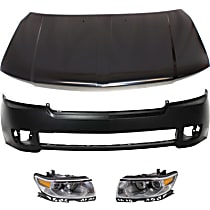 Front Bumper Cover Kit, Primed, includes Hood, and Headlights
