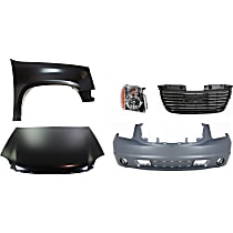 Front, Passenger Side Fender Kit, Includes Bumper Cover, Grille Assembly, Headlight, and Hood