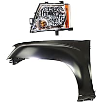 2-Piece Kit Front, Driver Side Fender,  Includes (1) Fender and (1) Headlight