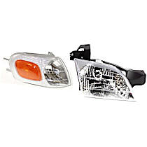 2-Piece Kit Passenger Side Halogen Headlight, With bulb(s), Mini Passenger Van, OE Replacement, Includes (1) Headlight and (1) Corner Light