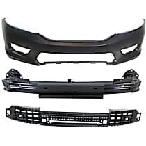 3-Piece Kit Front Primed Bumper Cover, Sedan, Includes (1) Bumper Absorber, (1) Bumper Cover, and (1) Bumper Reinforcement