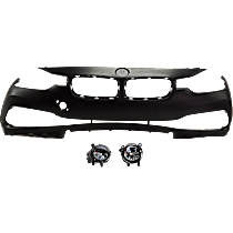 3-Piece Kit Front Primed Bumper Cover,  Includes (1) Bumper Cover and (2) Fog Light