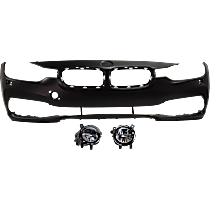 3-Piece Kit Front Primed Bumper Cover,  Includes (1) Bumper Cover and (2) Fog Light