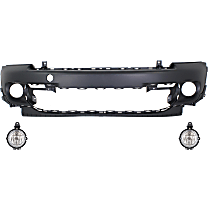 3-Piece Kit Front Primed Bumper Cover, Convertible, For Models Without John Cooper Works Package, Includes (1) Bumper Cover and (2) Fog Light