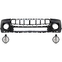 3-Piece Kit, Front Primed Bumper Cover, Hatchback, For Models Without John Cooper Works Package, Includes (1) Bumper Cover and (2) Fog Light