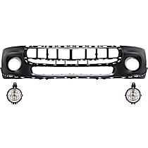 3-Piece Kit, Front Primed Bumper Cover, Hatchback, For Models Without John Cooper Works Package, CAPA Certified, Includes (1) Bumper Cover and (2) Fog Light
