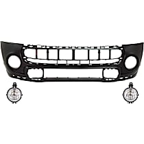 3-Piece Kit Front Primed Bumper Cover,  Includes (1) Bumper Cover and (2) Fog Light