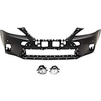 3-Piece Kit Front Primed Bumper Cover, For Models Without F Sport Package,  Includes (1) Bumper Cover and (2) Fog Light