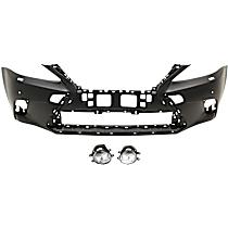 3-Piece Kit Front Primed Bumper Cover, For Models Without F Sport Package,  Includes (1) Bumper Cover and (2) Fog Light