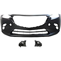 3-Piece Kit Front Primed Bumper Cover,  Includes (1) Bumper Cover and (2) Fog Light
