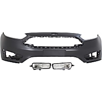 3-Piece Kit Front Primed Bumper Cover, Includes (1) Bumper Cover and (2) Fog Light