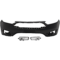 3-Piece Kit Front Primed Bumper Cover, CAPA Certified, Includes (1) Bumper Cover and (2) Fog Light