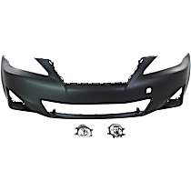 3-Piece Kit Front Primed Bumper Cover, For Models Without Pre-Collision System, CAPA Certified  Includes (1) Bumper Cover and (2) Fog Light