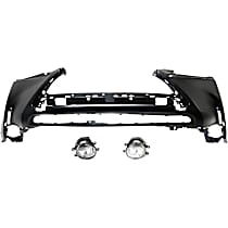 3-Piece Kit, Front Primed Bumper Cover, CAPA Certified, Includes (1) Bumper Cover and (2) Fog Light