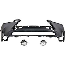 3-Piece Kit, Front Primed Bumper Cover, Includes (1) Bumper Cover and (2) Fog Light
