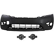 3-Piece Kit Front Upper - Primed, Lower - Textured Bumper Cover, CAPA Certified  Includes (1) Bumper Cover and (2) Fog Light