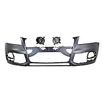 3-Piece Kit Front Primed Bumper Cover, For Models Without S-Line Package, Headlight Washer and Parking Aid Sensor, CAPA Certified, Includes (1) Bumper Cover and (2) Fog Light