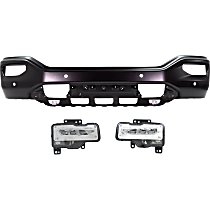 3-Piece Kit, Front, Lower Primed Bumper Cover, Includes (1) Bumper Cover and (2) Fog Light
