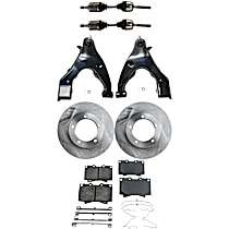 8-Piece Kit Front Axle Assembly, Four Wheel Drive, Includes Brake Discs, Brake Pad Sets, and Control Arms