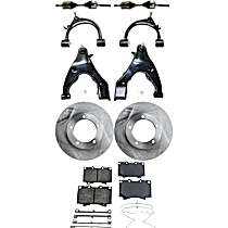 10-Piece Kit Front Axle Assembly, Four Wheel Drive, Includes Brake Discs, Brake Pad Sets, and Control Arms