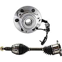 2-Piece Kit Front, Driver or Passenger Side Axle Assembly, All Wheel Drive, Supplied with Standard Neoprene Outboard Boot, New, AWD, 6.0L 8Cyl  Includes (1) Axle Assembly and (1) Wheel Hub